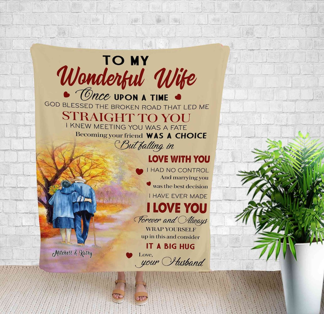 To My Wife Blanket, Blanket for Wife, Custom Name Blanket, Personalized Blankets for Wife to My