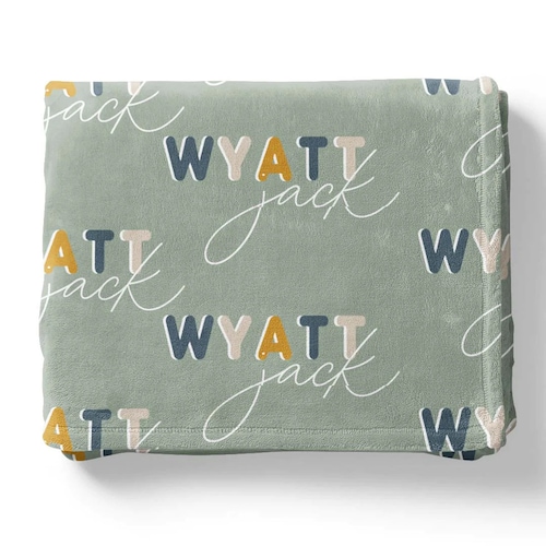 Personalized Baby Boy Blanket Baby Name Blanket Custom Baby Etsy