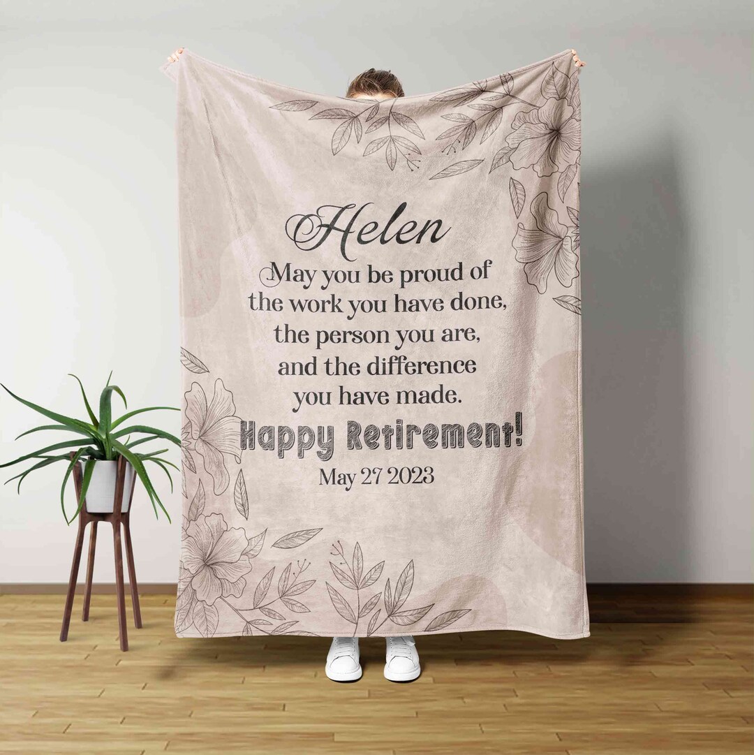Happy Retirement Blanket, Vintage Retirement, Happy Retirement Gift