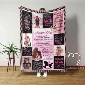 To My Daughter Blanket, Custom Name Blanket, Family Throw Blanket, Blankets For Girl, Blanket For Gift, Christmas Blanket, Gift from Mom