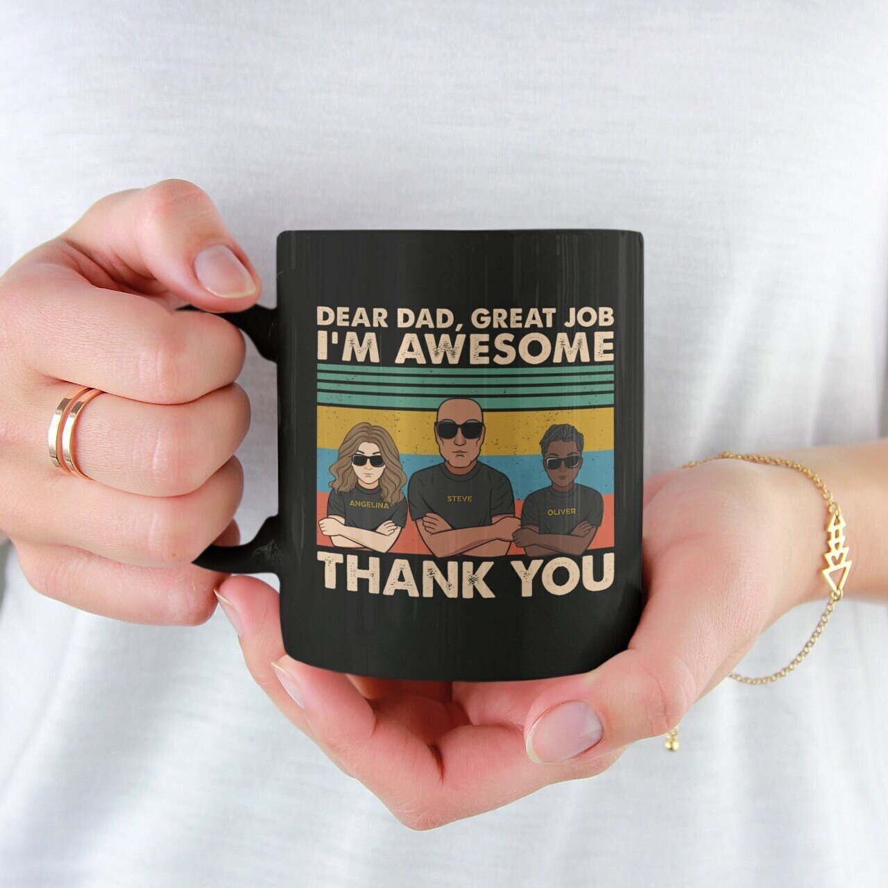 Dear Dad, Great Job We're Awesome Thank You - Mug For Dad, Personalized Mug, Father's Day Gift For Dad, Father's Day Mug, Coffee Mug