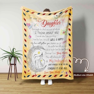 Manta para mi hija, manta con carta, manta para hija, manta para hija, manta familiar, manta con nombre personalizado, manta de regalo para hija