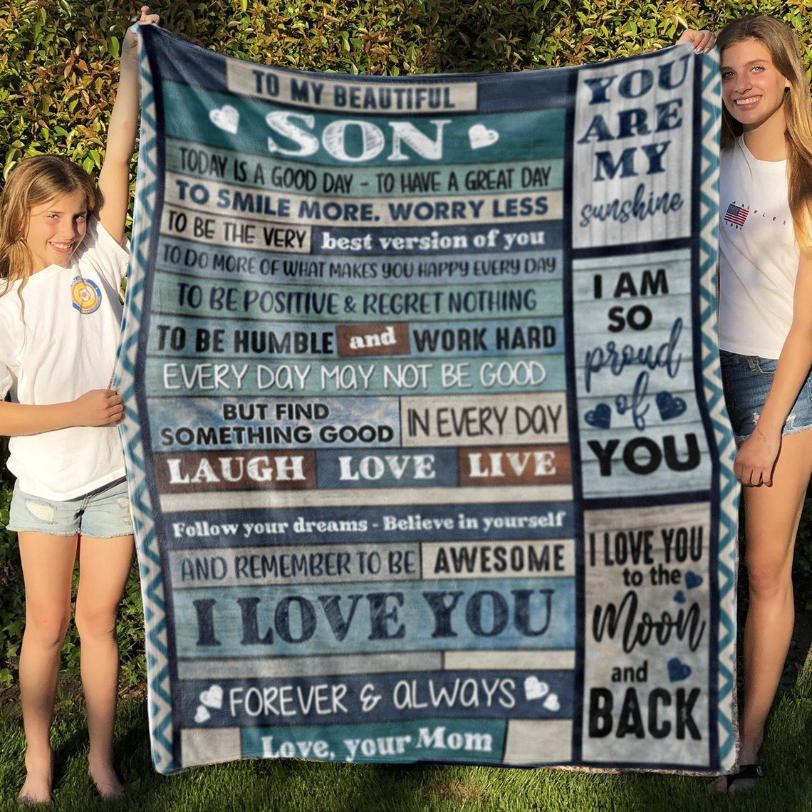 To My Son Blanket Personalized Name Blanket Family Blanket Etsy