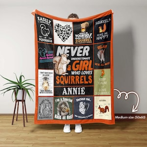 I Love Squirrels Blanket, Blanket For Baby, Gift Blanket, Squirrels Blanket, Blanket For Christmas, Gift Blanket, Blanket for Squirrel Lover