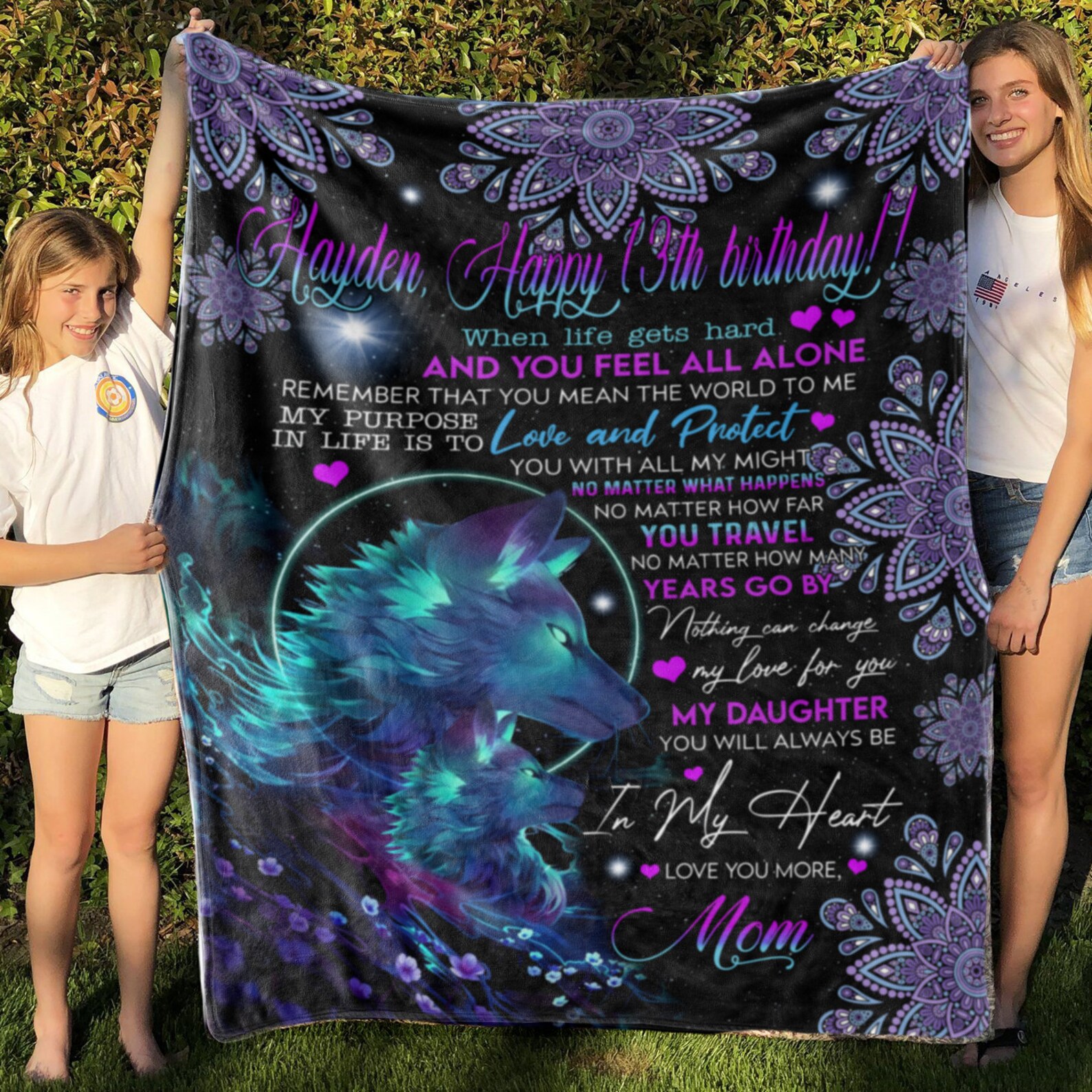 To My Daughter Blanket Personalized Name Blanket Mom Etsy