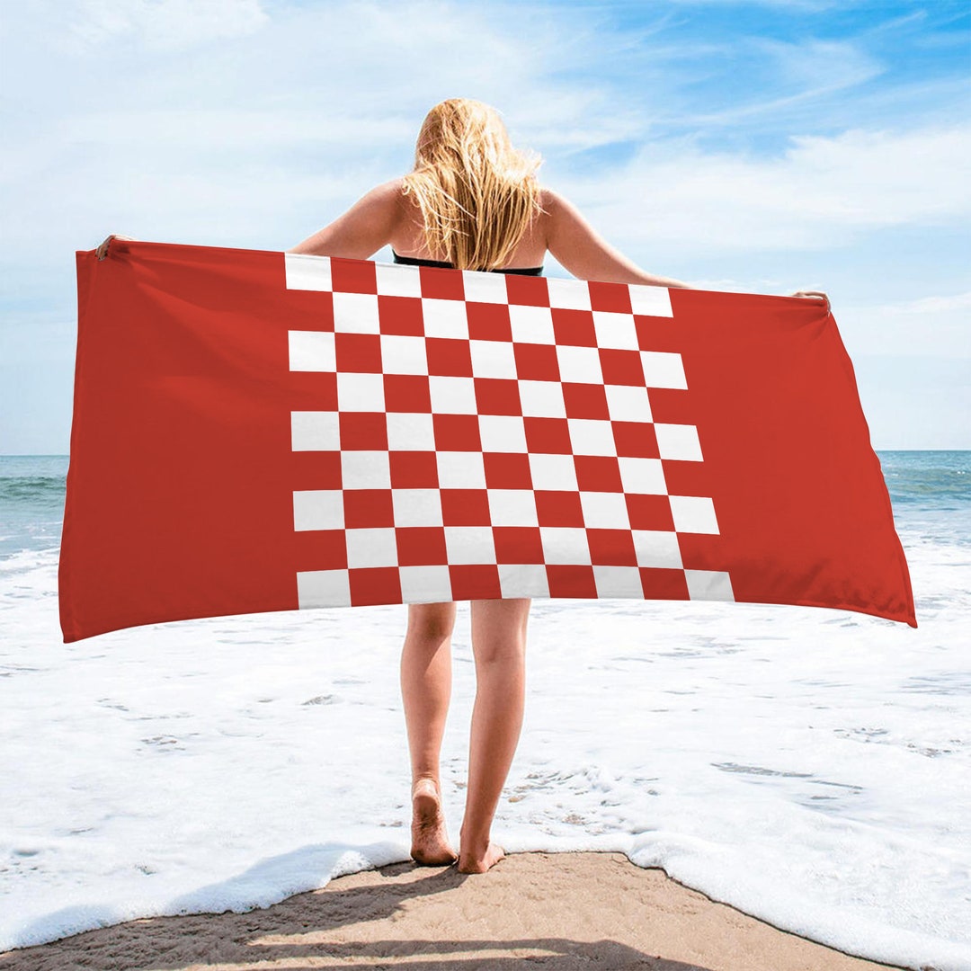 CHECKER Pattern Beach Towel, Custom Beach Towels, Best Beach Towel