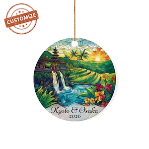 Personalized Bali Ornament, Bali Christmas Ornament, Bali Indonesia Christmas Ornament, Bali Christmas Decor, Bali Gift, Gift for Bali Lover