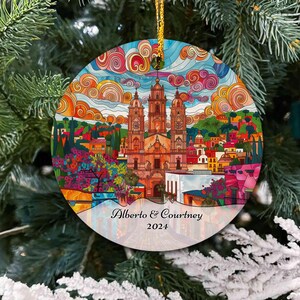 Adorno navideño personalizado de San Miguel De Allende México, Adorno de San Miguel De Allende, Adorno de viaje a México, Regalo de San Miguel De Allende