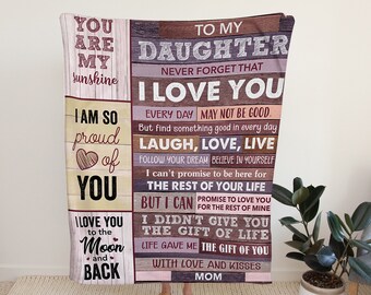 Details about   Custom Love You Fleece Blanket For Daughter From Mom Sherpa Blankets Xmas Gift 