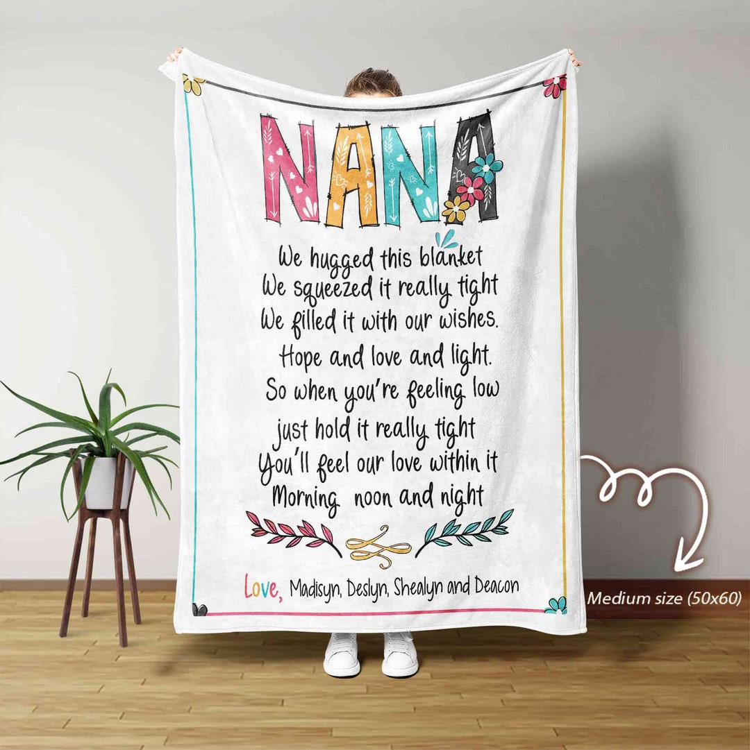 Nana Blanket, Personalized Name Blanket, Family Blanket, Personalized ...