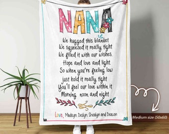 Nana Blanket, Personalized Name Blanket, Family Blanket, Personalized Grandma Blanket, Nana Gift, Mothers Day Gift, Gift for Grandma