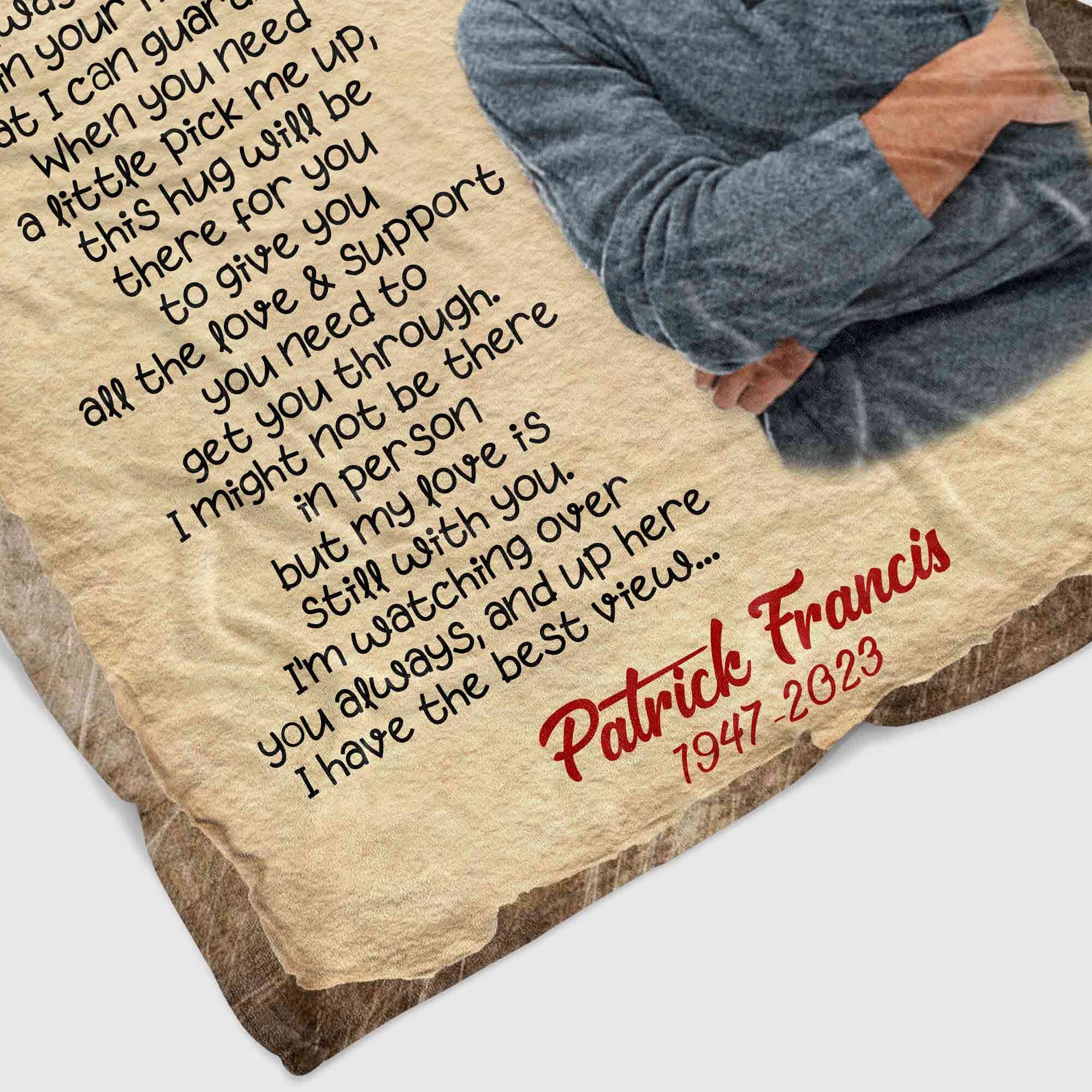 Personalized Memorial Blanket | A Little Hug From Heaven Blanket | Blanket With a Photo | Remembrance or Sympathy Gift