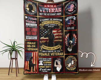 I'm The Veteran Not The Veteran Wife Blanket, American Army Blanket, America Blanket - Gift Blanket, Christmas Blanket