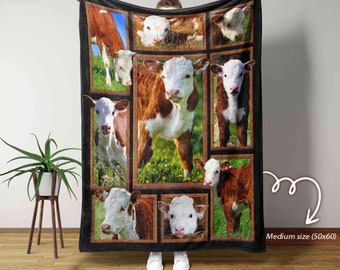 Cow Blanket, Blanket For Cowboy, Blanket For Farmer, Family Throw Blanket, Christmas Blanket, Blanket For Gift