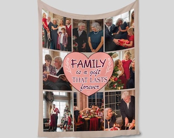 Custom Photo Collage Blanket, Grandma Blanket for Grandkid, Family Photo Blanket, Picture Blanket, Blanket for Grandparent, Grandkid Blanket