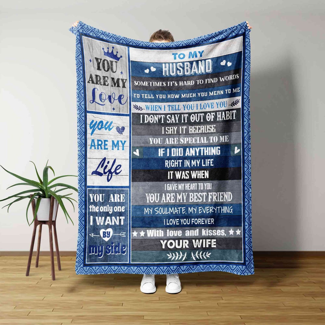 To My Husband Blanket, Personalized Blue Jays Blanket, Blanket for Husband, Wedding Anniversary