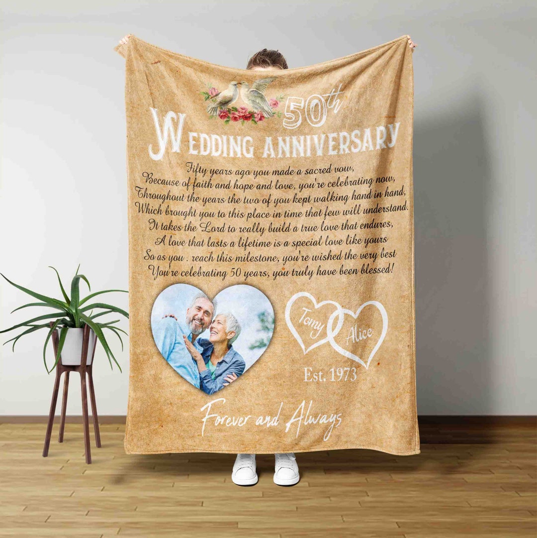 50th Wedding Anniversary Blanket Wedding Anniversary Blanket Etsy