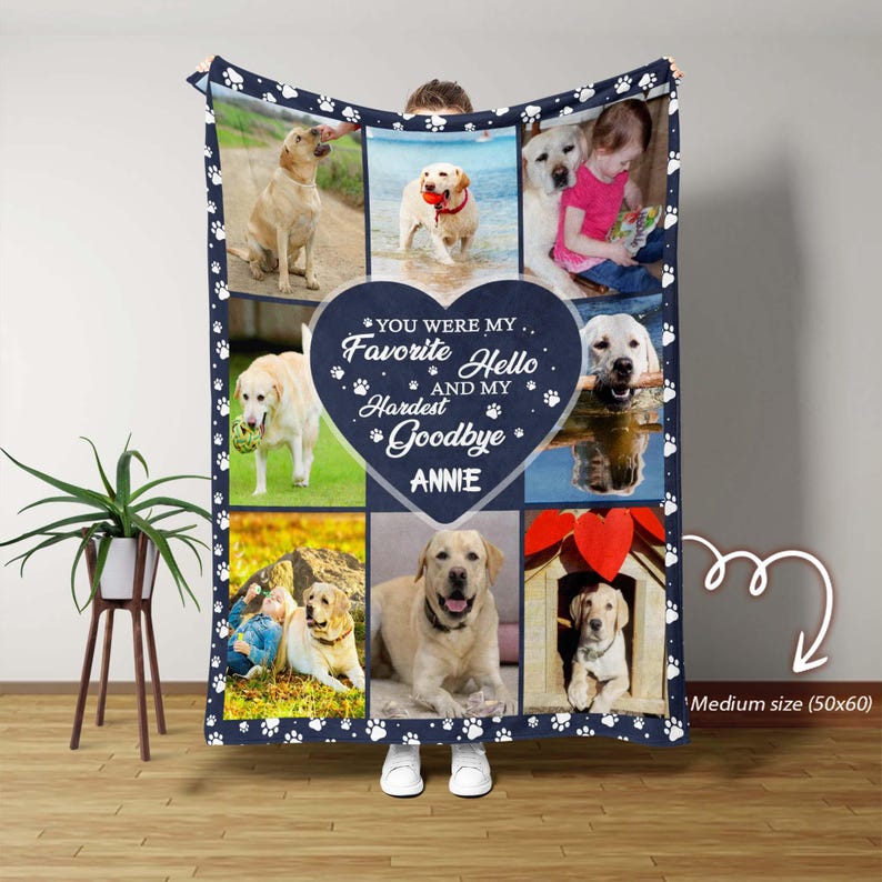 Custom Dog Memorial Blanket Personalized Pet Photo Blanket Pet Loss ...
