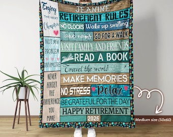 Custom Retirement Rules Blanket, Farewell Gift, Blanket For Retirement, Best Retirement Gifts Ideas, Blanket For Partner, Retirement Blanket