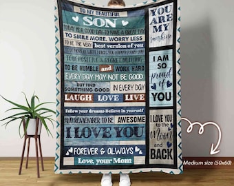 To My Son Blanket, Personalized Name Blanket, Family Blanket, Blanket For Boys And Girls, Blanket For Gifts