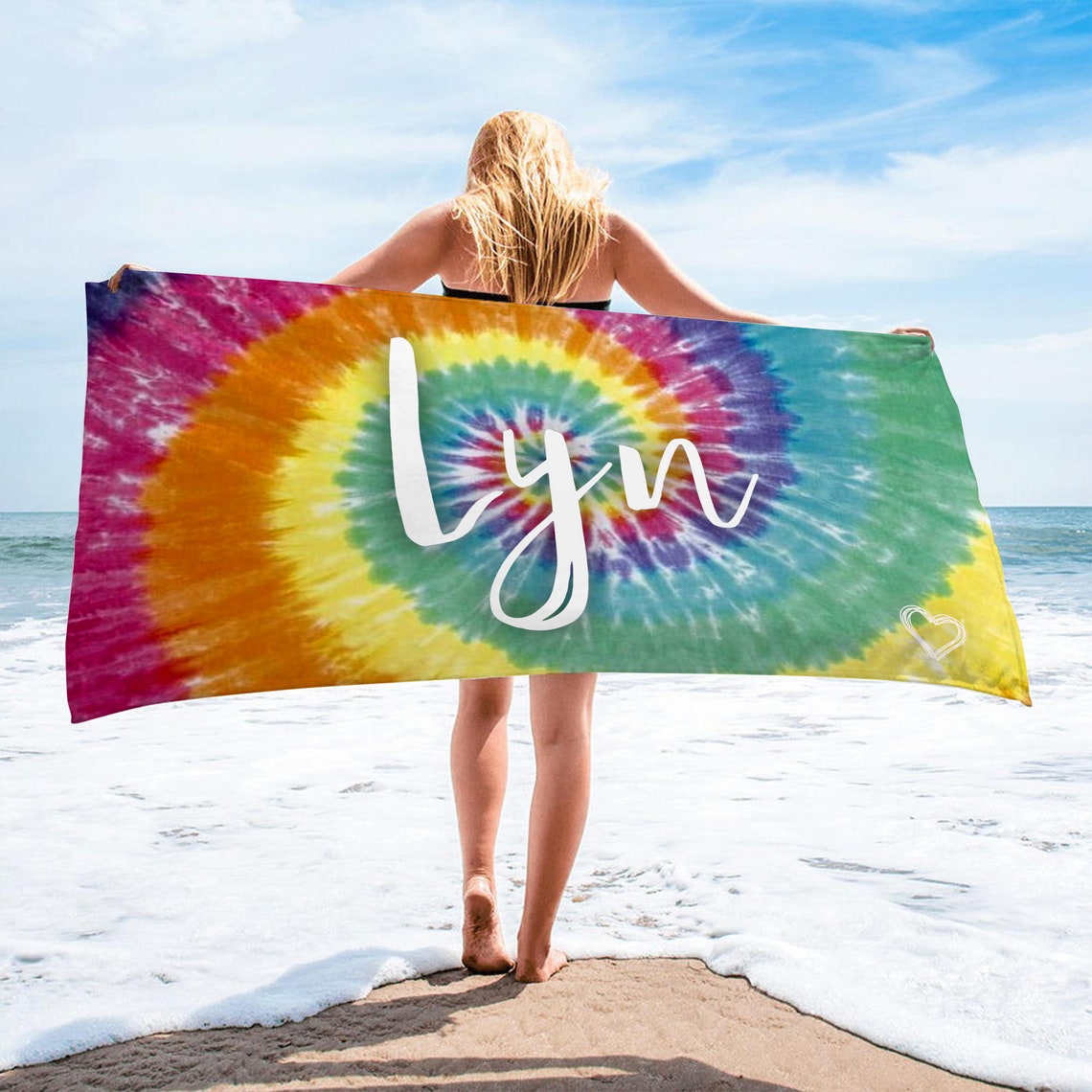 Tie Dye Beach Towels Personalized Beach Towel Custom Beach Etsy