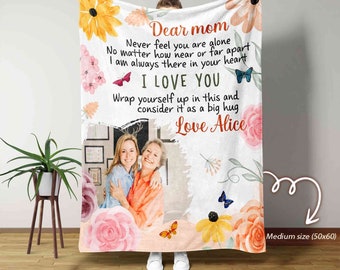 Personalized Dear Mom Blanket, Mom Blanket, Custom Photos Blanket for Mother, Mothers Day Gift, Gift for Mom, Birthday Gift For Her
