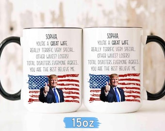 Lustiger Trump Dad Becher, personalisiertes Vatertagsgeschenk, bester Vater Lustiger Becher, Trump Dad Kaffeetasse, Papa Tasse von Tochter, Papa Geburtstagsgeschenk