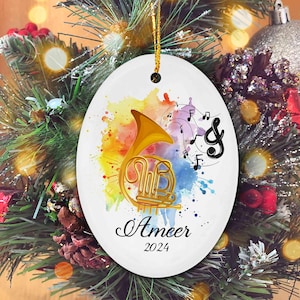French Horn Christmas Ornament, French Horn Ornament, Hornist Ornament, French Horn Lovers Xmas Ornament, Gift for French Horn Player