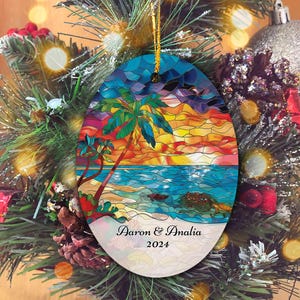 Personalized Aruba Ornament, Caribbean Ornament, Aruba Vacation Ornament, Beach Trip Ornament, Aruba Island Holiday Decoration, Aruba Gift