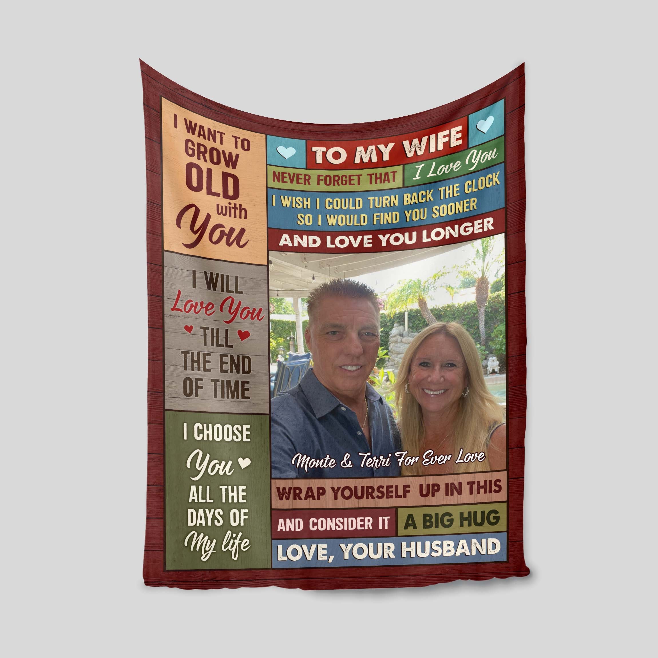 To My Wife Blanket | Blanket With a Photo | Wedding Anniversary or Christmas Gift | Valentine's Day Blanket for Wife