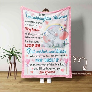 To My Granddaughter Blanket, Personalized Name Blanket, Grandma Blanket, Grandpa Blanket, Family Throw Blanket - Blankets for girls and boys