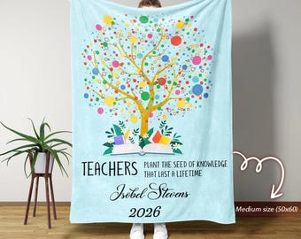 Personalized Teacher Blanket, Personalized Blanket For Teachers, Teacher Appreciation Gift, Custom Teacher Blankets, Gift for Teacher