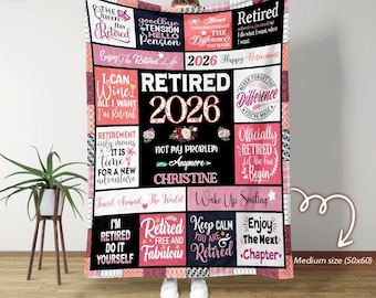 Custom Retirement Rules Blanket, Farewell Gift, Blanket For Retirement, Best Retirement Gifts Ideas, Blanket For Partner, Retirement Blanket