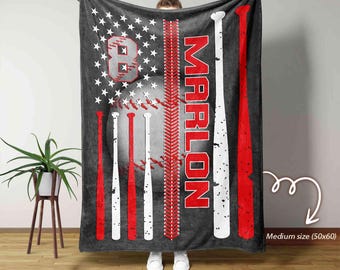 Personalized Baseball Blanket, Baseball Player Blanket, Baseball Blanket, Custom Name & Number Baseball Blankets, Baseball Team Gifts