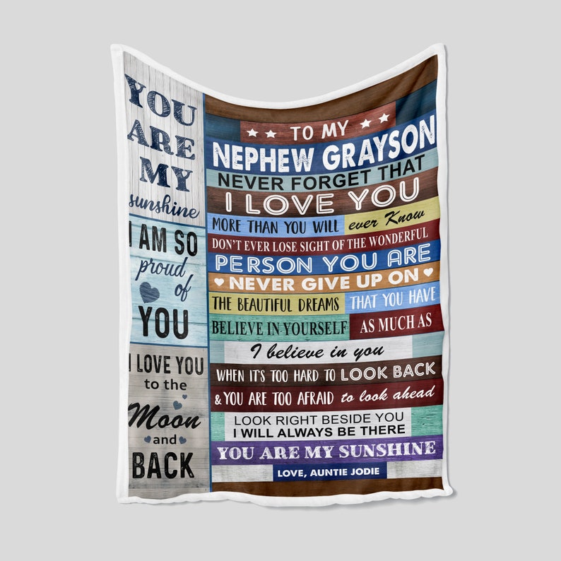 To My Nephew Blanket Personalized Name Blanket Aunt Blanket Etsy