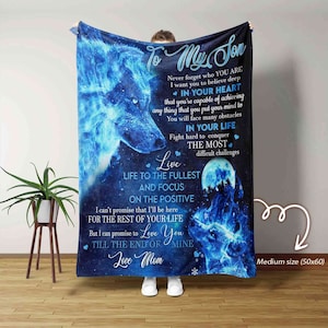 To My Son Blanket, Wolves Blanket, Blanket For Son, Family Throw Blanket, Christmas Blanket, Blanket For Gift