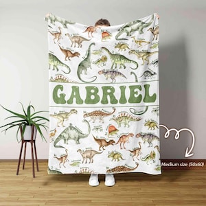 Personalized Dinosaur Baby Blanket, Dinosaur Blanket, Baby Name Blanket, Dino Blanket, Dinosaur Blanket for kids, Blanket for Dinosaur Lover