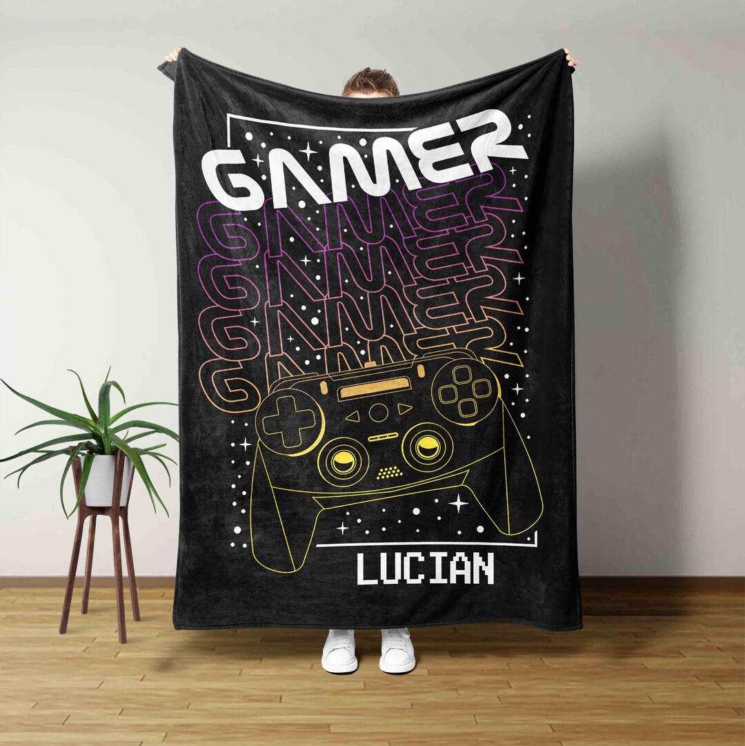 Custom Gamer Blanket, Game Controller Blanket, Game Player Gift, Video