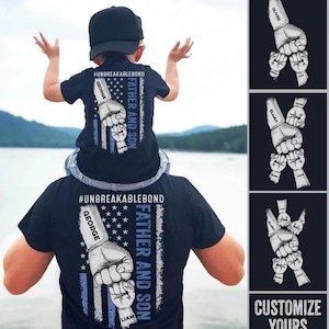 Father And Daughter, Father And Son Unbreakable Bond - Personalized Back Printed Shirt, Father&#39;s Day Gift For Dad, Father&#39;s Day Shirt