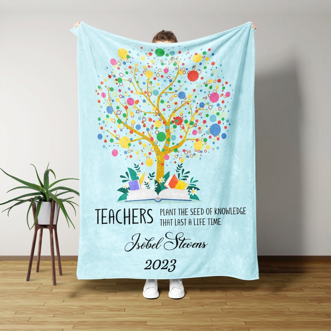 Personalized Teacher Blanket, Personalized Blanket for Teachers