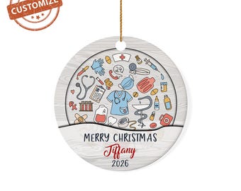 Personalized Nurse Ornament, Nurse Ornament, Name Ornament for RN, Nursing Graduation Gift, Nurse Christmas Gift, Nurse Gifts for Coworkers