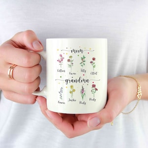 Silkwishes Best Grandma Ever Mug – Hand-Painted 3D Floral Ceramic Coffee Cup | Birthday, Christmas Gift For Grandma