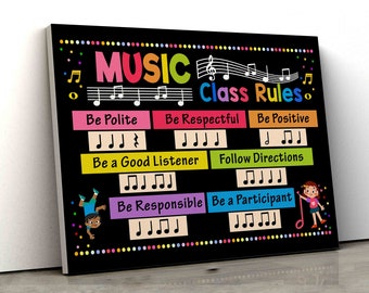 Music Class Rules Canvas, Classroom Music Canvas, Student Canvas, School Canvas, Canvas Wall Art, Gift Canvas, Canvas Print