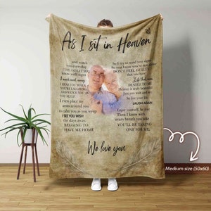 As I Sit In Heaven Blanket, Custom Image Blanket, Memorial Blanket