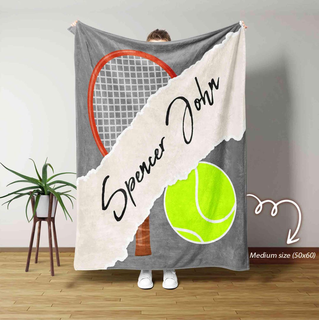 Tennis Ball Pattern Print Hooded Blanket main image 0