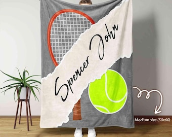 Personlig tennisfilt, tennisfilt, tennispresenter, tennispresenter för män, tennisälskare, tennislagsfilt, tennisälskarfilt