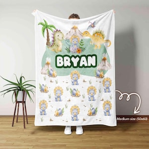 Personalized Dinosaur Baby Blanket, Dinosaur Blanket, Baby Name Blanket, Dino Blanket, Dinosaur Blanket for kids, Blanket for Dinosaur Lover