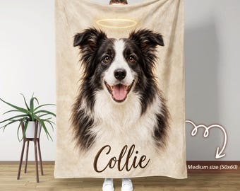 Personalized Pet Memorial Blanket, Custom Dog Memorial Blanket, In Loving Memory Pet Gift, Pet Loss Keepsake, Dog Memorial Gift