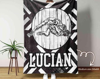 Personalisierte Wrestling-Decke, Wrestling-Decke, Geschenk für Wrestler mit individuellem Namen, Wrestling-Fan Geschenk, Wrestling-Geschenk, Wrestler-Geschenk