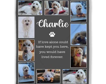 Custom Photo Pet Portrait Blanket, Dog Picture Blanket, Pet Remembrance Keepsake, Dog Memorial Gift, Pet Sympathy Gift, Dog Loss Gift